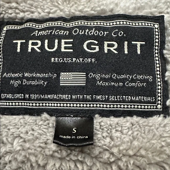 True Grit Zip Up Sweater in Light Gray small - Picture 2 of 5